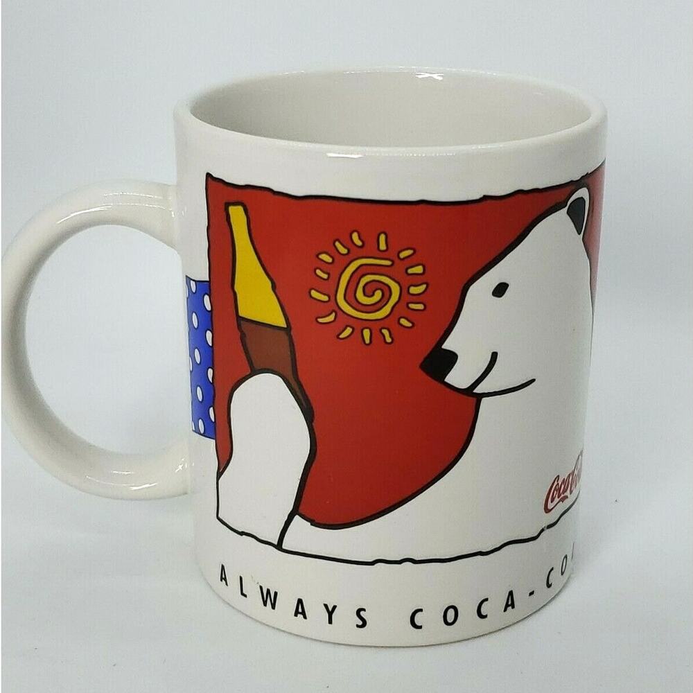 Always Coca Cola Polar Bear Coffee Mug 10 Oz 1996 Coke Red Vintage